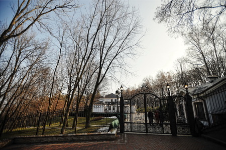 NOVI PETRIVTSI, UKRAINE - FEBRUARY 2014:  residence of ex-president of Ukraine Viktor Yanukovich