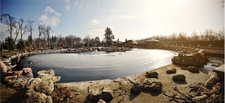 NOVI PETRIVTSI, UKRAINE - FEBRUARY 2014:  residence of ex-president of Ukraine Viktor Yanukovichのeditorial素材