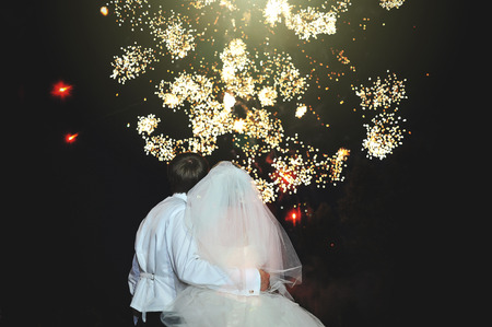 wedding fireworksの写真素材