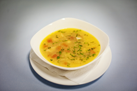 original cream soup  isolated on white backgroundの写真素材