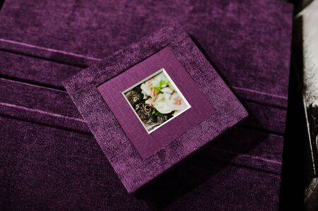 violet velvet photo book and albumの写真素材