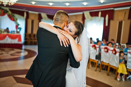 wedding dance of lovely coupleの写真素材