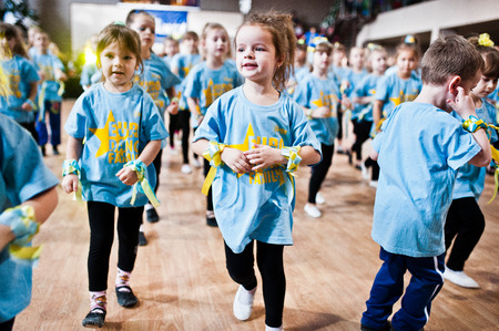 KYIV, UKRAINE- DECEMBER 27: Euro dance children partyのeditorial素材