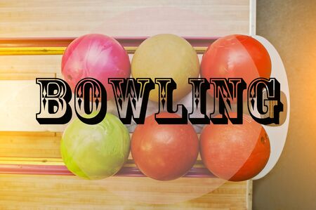 The word bowling background bowling ballsの写真素材