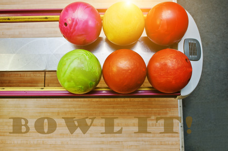 The word bowl it background bowling ballsの写真素材