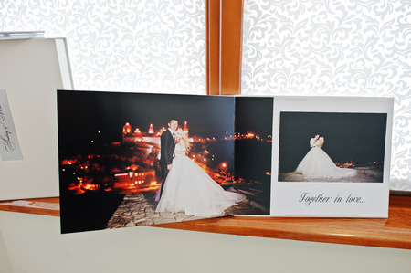 Pages with photo of wedding book and albumの写真素材