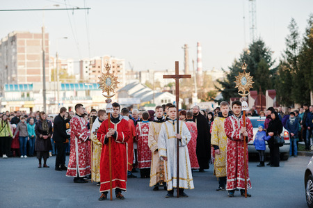 LVIV, UKRAINE - APRIL 27, 2016: Holy Week passion and death of Jesus Christ.