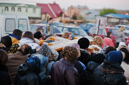 LVIV, UKRAINE - APRIL 27, 2016: Holy Week passion and death of Jesus Christ.のeditorial素材