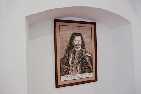 MUKACHEVO,UKRAINE - APRIL 11,2016: Picture of Francis (Ferenc) II Rakoczi (1676-1735), Prince of Transylvania, Hungarian nobleman, member of the Order of the Golden Fleece.のeditorial素材