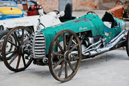 Podol, Ukraine - May 19, 2016: Handmade vintage retro classic sport car.のeditorial素材