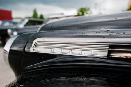 Podol, Ukraine - May 19, 2016: Opel Admiral logo of a luxury car made by the German car manufacturer Opel from 1937 to 1939.のeditorial素材