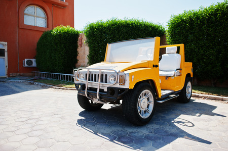 Hurghada, Egypt -20 August 2016:  Small copy of Hummer H2 car cabrioのeditorial素材
