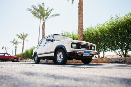 Hurghada, Egypt -20 August 2016: Fiat/ Nasr 128 GLS berline car with Egypt license plateのeditorial素材