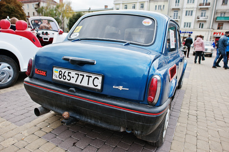 Tarnopol, Ukraine - October 09, 2016: Classic retro car ZAZ Zaporozhets 965 designed and built from 1960-1963のeditorial素材