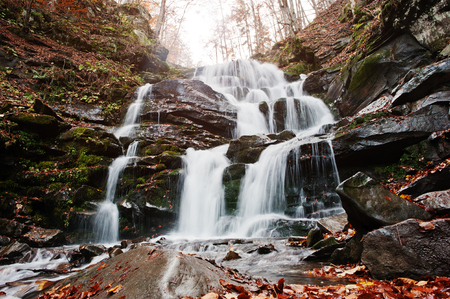 Waterfall Shypit on Borzhava, Pylypets village on Carpathian mountains. Ukraine. Europe. Amazing...