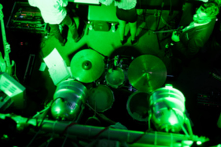 Blured photo of music band on stage, view from above.の写真素材