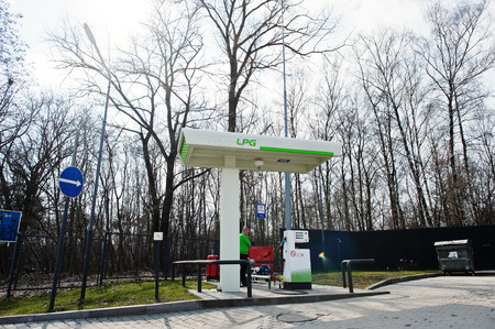 Kiev, Ukraine - March 22, 2017: LPG Gas station at OKKO, Ukraine.のeditorial素材