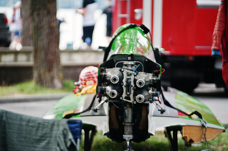 Ternopil, Ukraine - August 26, 2017: World Championship Powerboat on August 26, 2017 in Ternopil, Ukraine.のeditorial素材