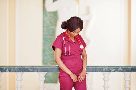 Professional african female doctor at the hospital. Medical healthcare business and doctor service of Africa.の写真素材