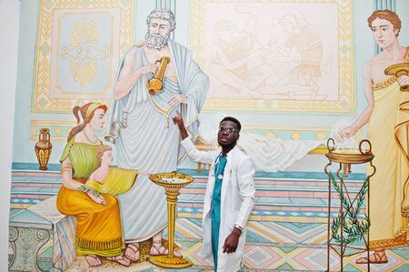 Professional african male doctor at the hospital. Medical healthcare business and doctor service of...