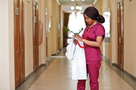 Professional african female doctor at the hospital. Medical healthcare business and doctor service of Africa.の写真素材