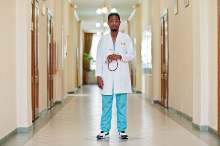 Professional african male doctor at the hospital. Medical healthcare business and doctor service of Africa.の写真素材