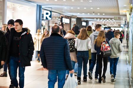 Kyiv, Ukraine - November 23, 2018: Shoppers visit the mall on the Black Friday, November.のeditorial素材