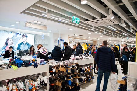 Kyiv, Ukraine - November 23, 2018: Shoppers visit the mall on the Black Friday, November.