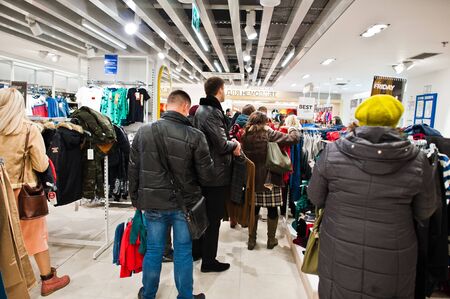 Kyiv, Ukraine - November 23, 2018: Shoppers visit the mall on the Black Friday, November.のeditorial素材