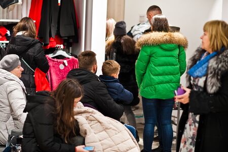 Kyiv, Ukraine - November 23, 2018: Shoppers visit the mall on the Black Friday, November.のeditorial素材