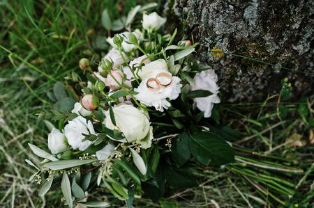 Beautiful modern and elegance wedding bouquet.の写真素材