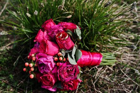 Beautiful modern and elegance wedding bouquet.の写真素材