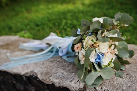 Beautiful modern and elegance wedding bouquet.の写真素材