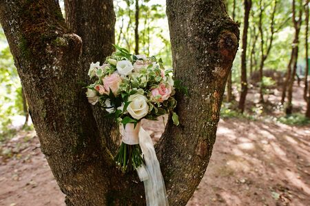 Beautiful modern and elegance wedding bouquet.の写真素材