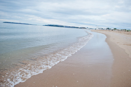 Sunny Beach on Black Sea in Bulgaria. Summer vacation travel holiday.の写真素材