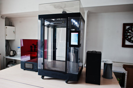 The 3D printing machine operation at work.