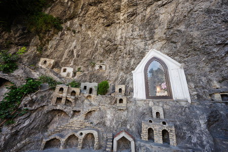 Grotta di Fornillo cave attraction in Positano, Italy.の写真素材