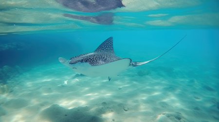 Picture shows a stingray at Cayo Largo, Cuba.の素材