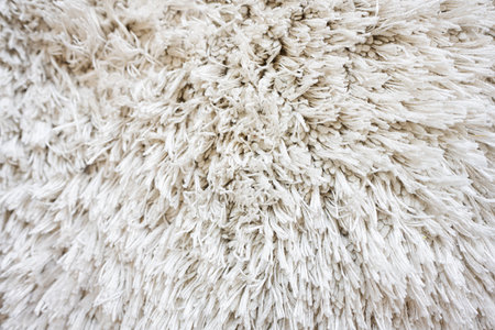 Close up  white fluffy carpet texture background.の写真素材