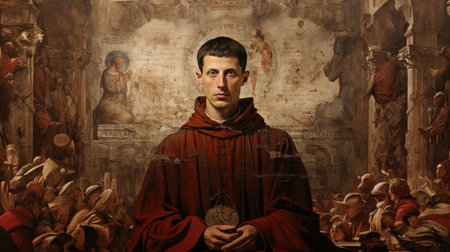 Portrait of St. Felix of Spoleto. Catholic saints series.の素材