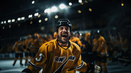 Hockey player on the ice. The concept of sport, ice hockey.の素材