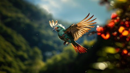 European Bee-eater (Coracias caudatus) in flightの素材