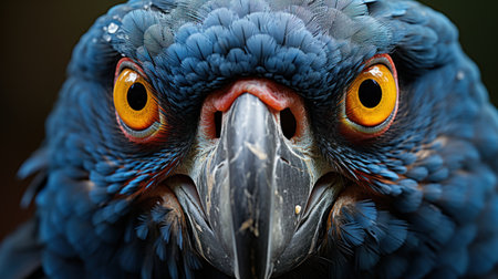 Portrait of a blue macaw (Ara macao)の素材