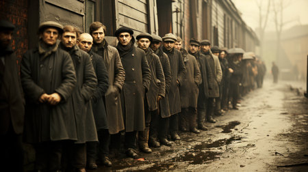 Unidentified people in Russian military historical reconstruction in Moscow, Russia.の素材