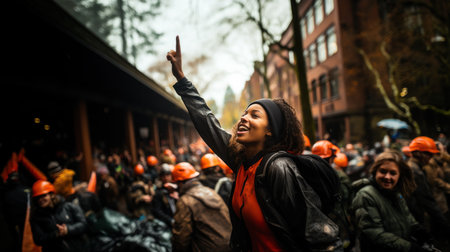 Demonstrators in the center of Amsterdam protesting against the government spread to the whole country.の素材