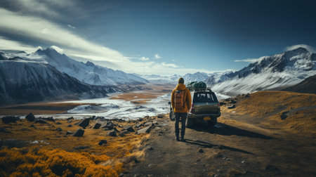 Hiking in Cordillera Huayhuash, Peru, South Americaの素材