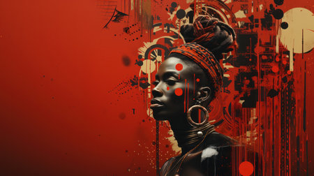 Beautiful african american woman. Fashion portrait of beautiful african woman.の素材