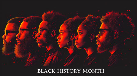 Black History Month.  Group of african business people.の素材