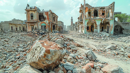 Ruins of old building in Udaipur, Rajasthan, Indiaの素材