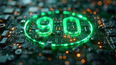 Anniversary 90 numbers. Template hi tech illustration.の素材